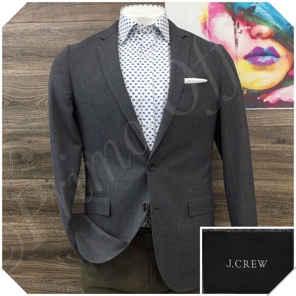 J. Crew Other - J CREW LUDLOW Mens‎ Blazer Sport Coat Casual Jacket Size 40R Gray Wool Suit